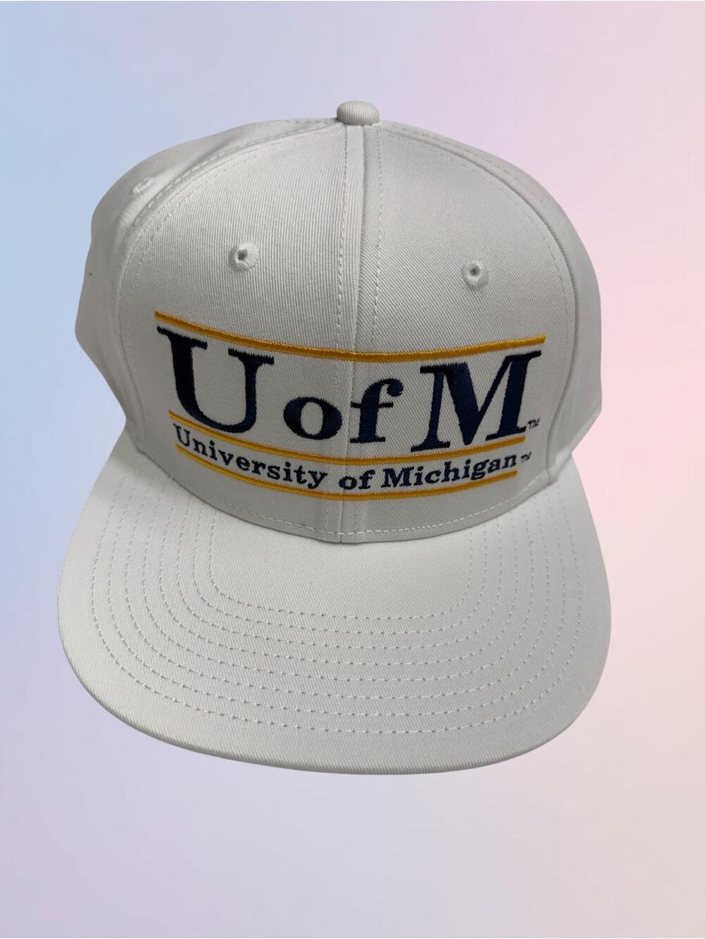 UNIVERSITY OF MICHIGAN Men’s White COTTON Baseball Hat